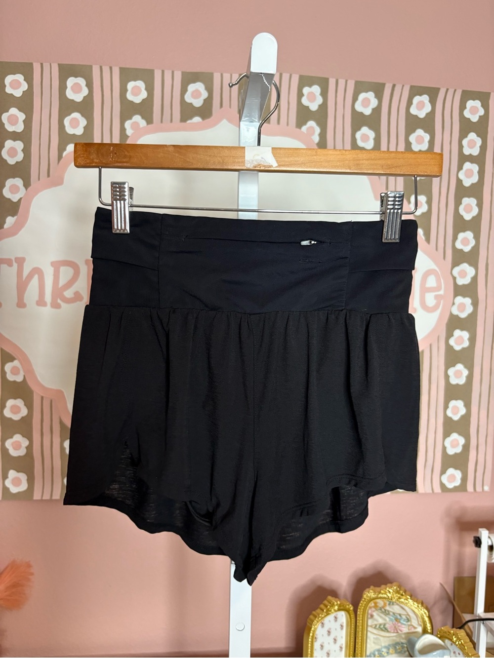 Woman’s Free People Light As Air Run Shorts in black